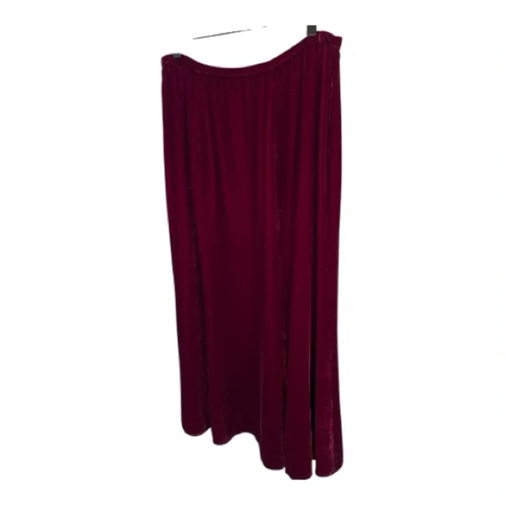 Eileen Fisher Velvet Elegant Claret Red Women's Maxi Skirt